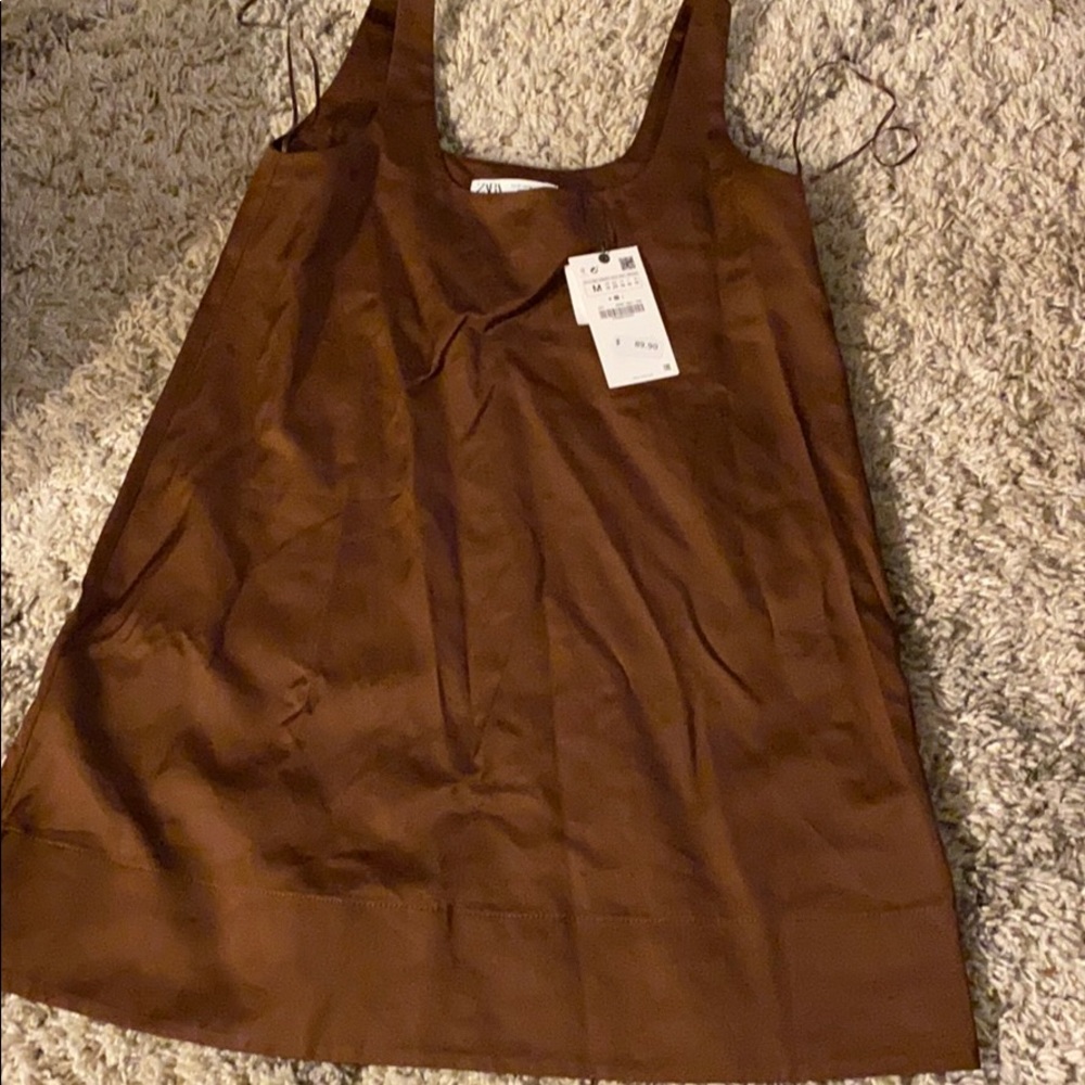 Zara sleeveless brown dress